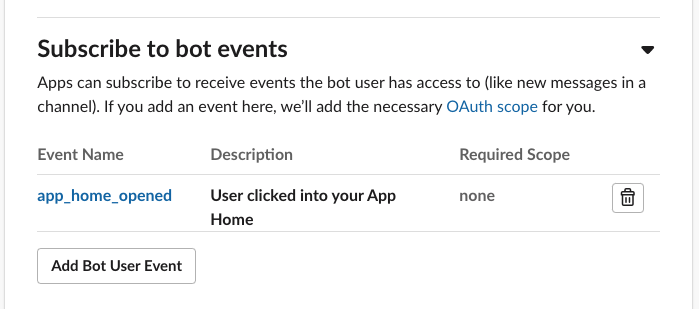 Subscribe to bot events